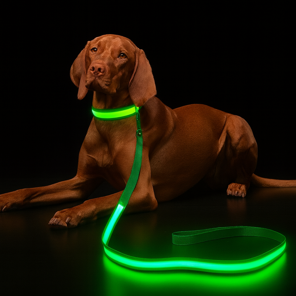 LED Dog Leash & Collar – Ultra Bright Night Visibility