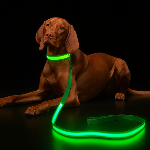 LED Dog Leash & Collar – Ultra Bright Night Visibility