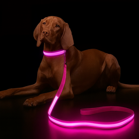 LED Dog Leash & Collar – Ultra Bright Night Visibility