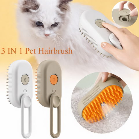 Self-Cleaning Pet Brush with Steam Spray