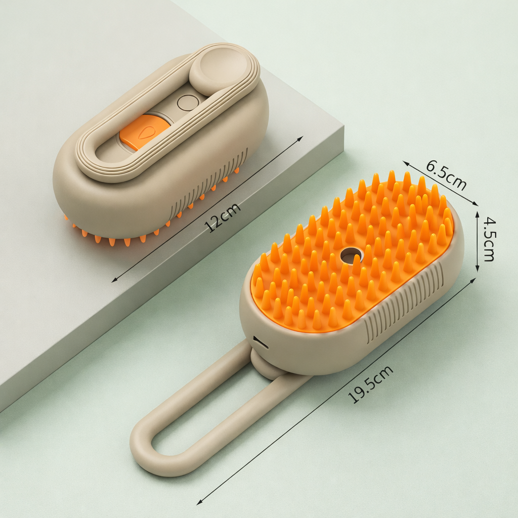 Self-Cleaning Pet Brush with Steam Spray