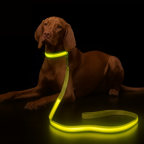 LED Dog Leash & Collar – Ultra Bright Night Visibility